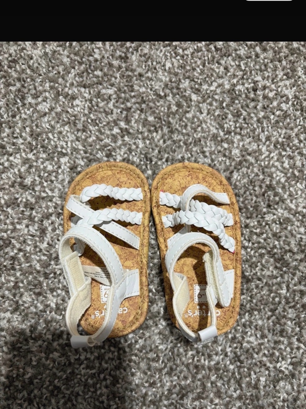 Carter's White Braided Strap Cork-Effect Toddler Sandals